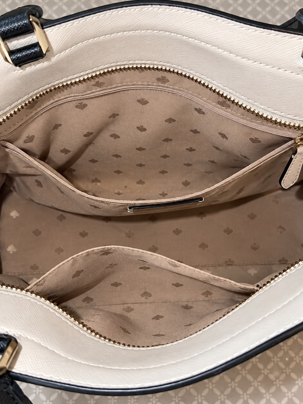 kate spade Beige & Black Saffiano Tote with Cardholder - Picture 7 of 10